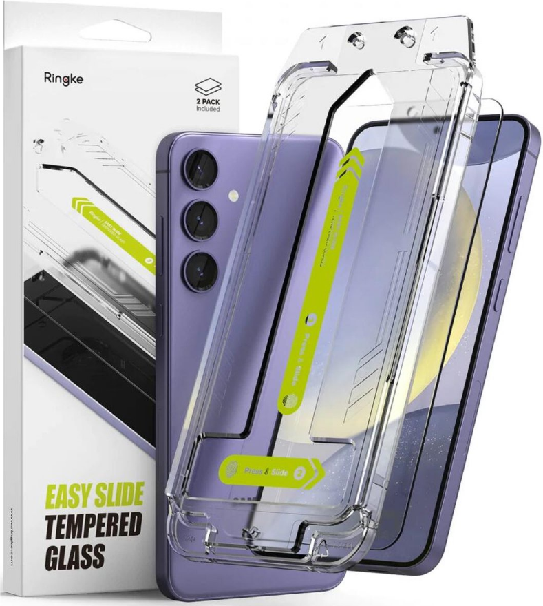 Αντιχαρακτικό Γυαλί Προστασίας Οθόνης - Samsung Galaxy S24 - Ringke Easy Slide Tempered Glass - 2 Τεμάχια - Clear