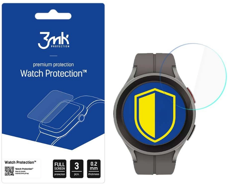 Αντιχαρακτικό Γυαλί Προστασίας Samsung Galaxy Watch 5 Pro 45mm - 3MK Premium Flexible Glass Υβριδικό Οθόνης - 0.2mm - 3 Τεμάχια