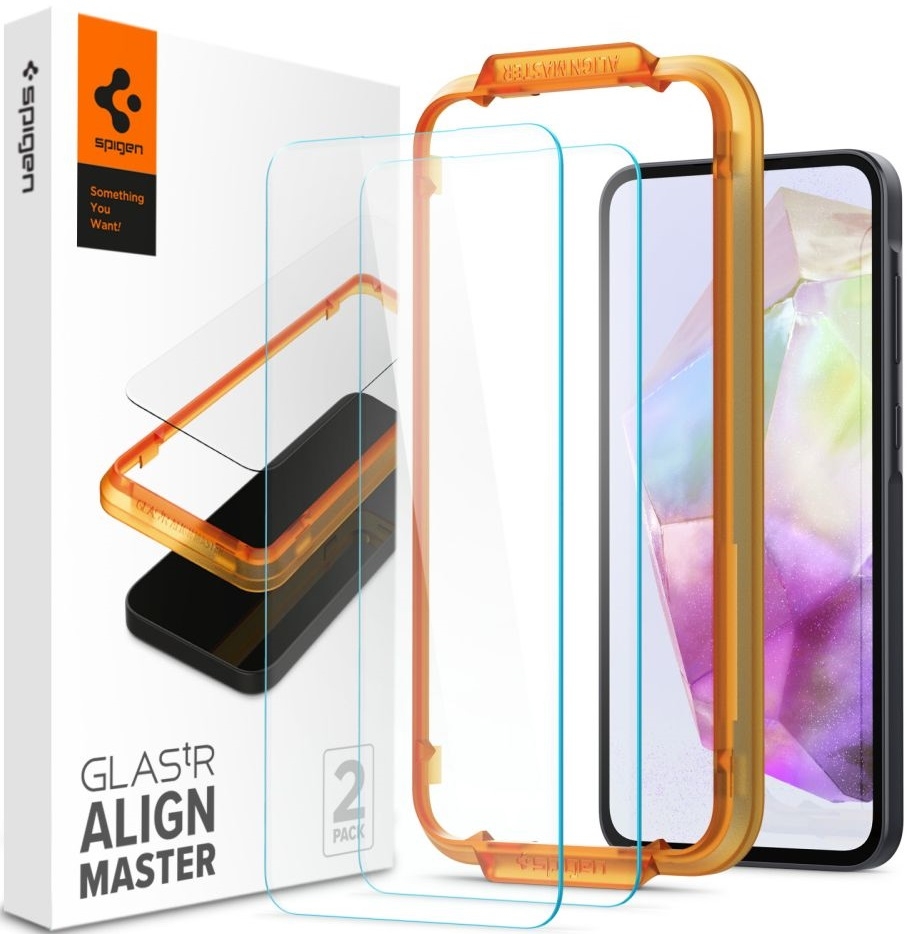 Αντιχαρακτικό Γυάλινο Tempered Glass - Samsung Galaxy A35 - Spigen GLAS.tR ALIGNmaster - Clear - 2 Τεμάχια