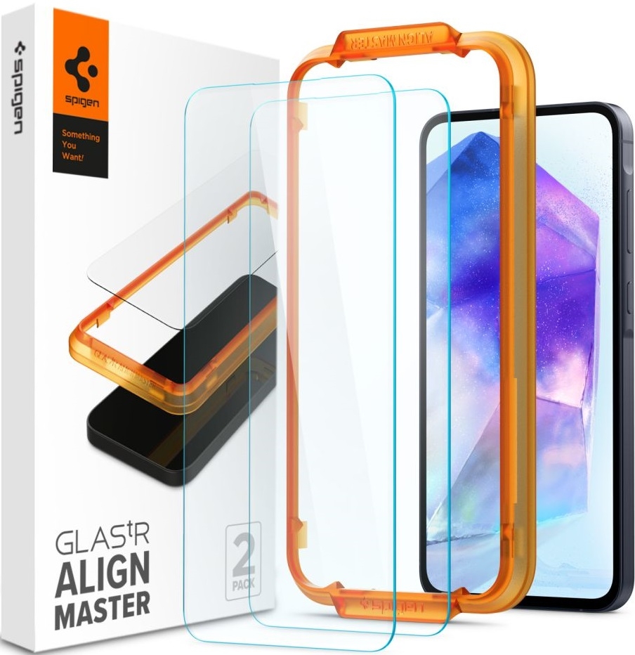 Αντιχαρακτικό Γυάλινο Tempered Glass - Samsung Galaxy A55 - Spigen GLAS.tR ALIGNmaster - Clear - 2 Τεμάχια 