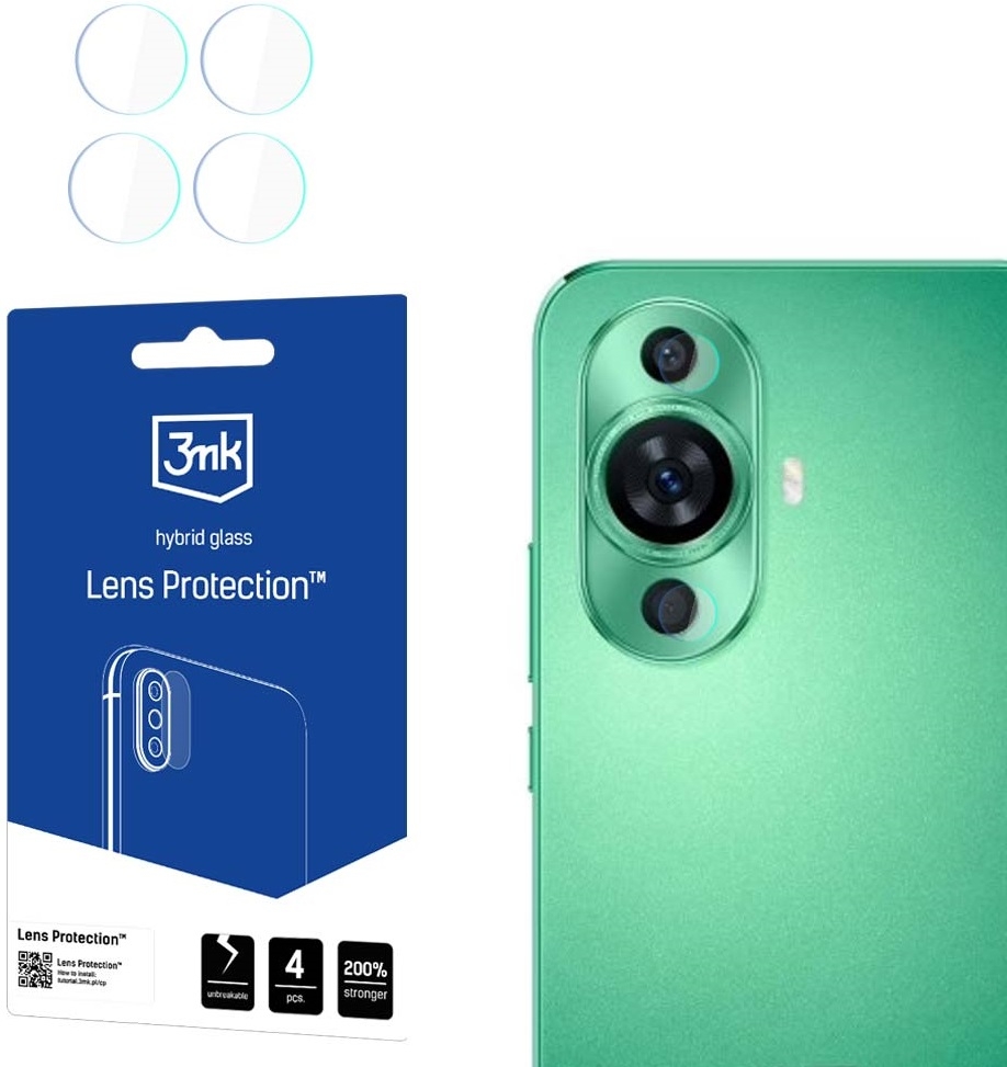 Αντιχαρακτικό Υβριδικό Προστατευτικό Γυαλί για Φακό Κάμερας - Huawei Nova 12 Lite - 3MK Hybrid Glass Camera Protector - 4 Τεμάχια