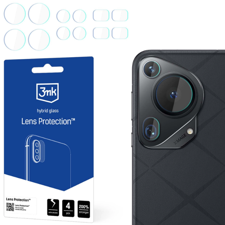 Αντιχαρακτικό Υβριδικό Προστατευτικό Γυαλί για Φακό Κάμερας - Huawei Pura 70 Ultra - 3MK Hybrid Glass Camera Protector - 4 Τεμάχια