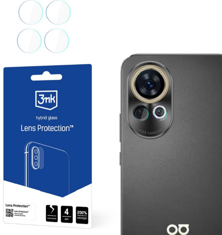 Αντιχαρακτικό Υβριδικό Προστατευτικό Γυαλί για Φακό Κάμερας - Huawei Nova 12 Pro / Nova 12 Ultra - 3MK Hybrid Glass Camera Protector - 4 Τεμάχια
