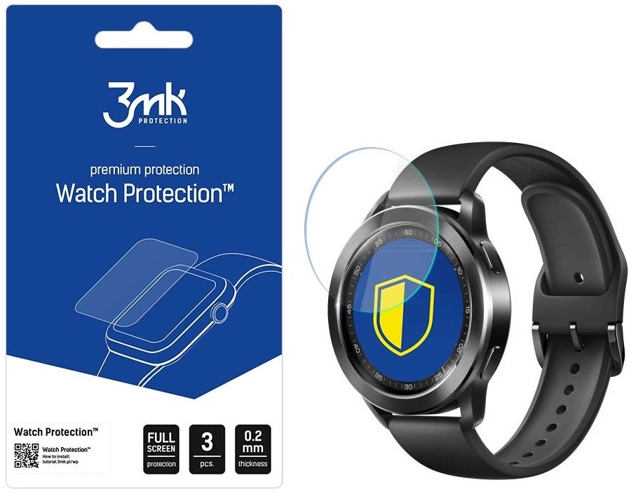 Αντιχαρακτικό Υβριδικό Προστατευτικό Γυαλί - Xiaomi Watch S3 - 3MK Premium Flexible Glass - 0.2mm - 3 Τεμάχια