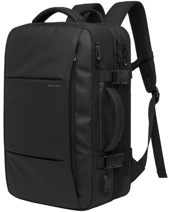 Bange 1908 Business Travel Backpack - Ανθεκτικό Επεκτάσιμο Σακίδιο / Τσάντα Πλάτης & Μεταφοράς Laptop έως 17.3" - 26L έως 45L - Black