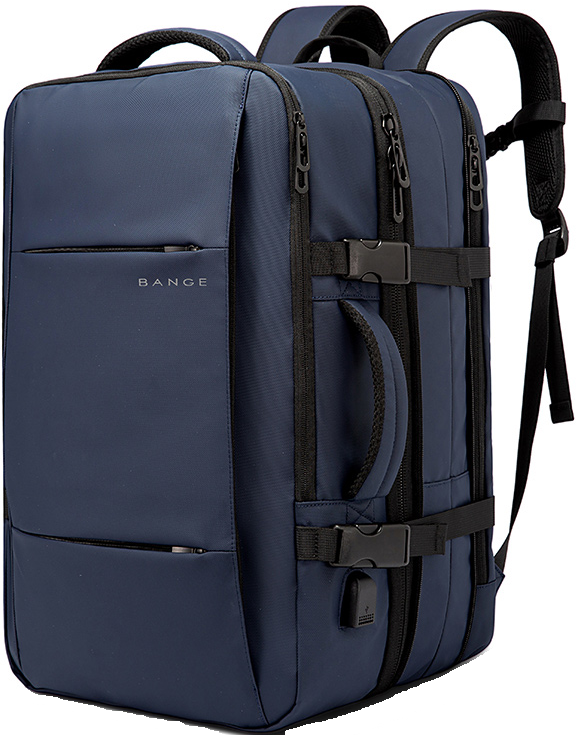 Bange 1908 Business Travel Backpack - Ανθεκτικό Επεκτάσιμο Σακίδιο / Τσάντα Πλάτης & Μεταφοράς Laptop έως 17.3" - 26L έως 45L - Blue