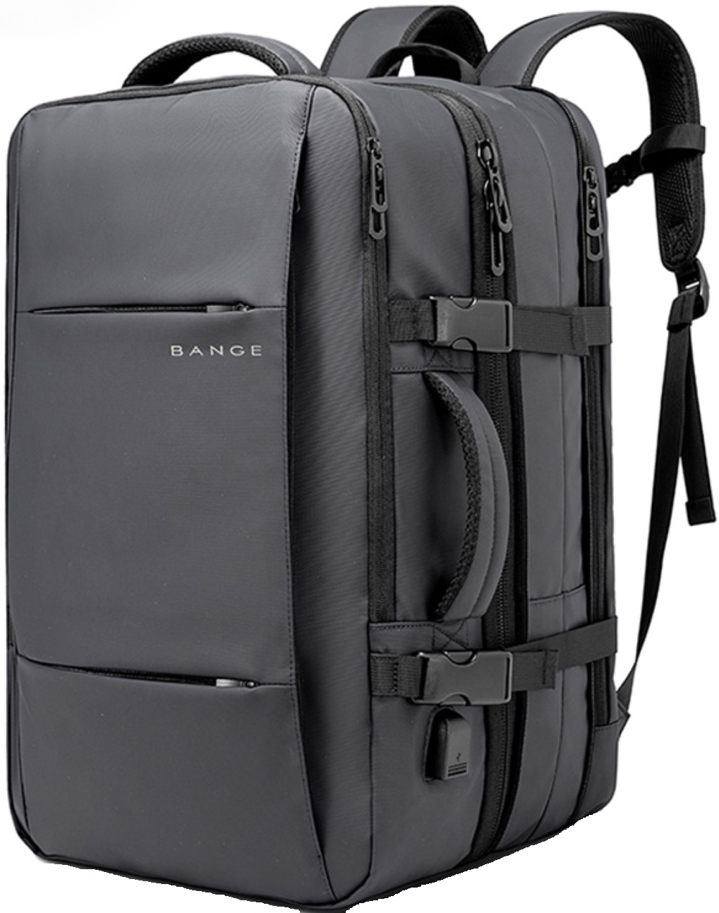 Bange 1908 Business Travel Backpack - Ανθεκτικό Επεκτάσιμο Σακίδιο / Τσάντα Πλάτης & Μεταφοράς Laptop έως 17.3" - 26L έως 45L - Grey