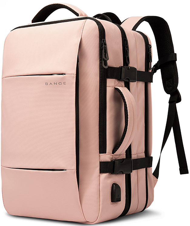 Bange 1908 Business Travel Backpack - Ανθεκτικό Επεκτάσιμο Σακίδιο / Τσάντα Πλάτης & Μεταφοράς Laptop έως 17.3" - 26L έως 45L - Pink
