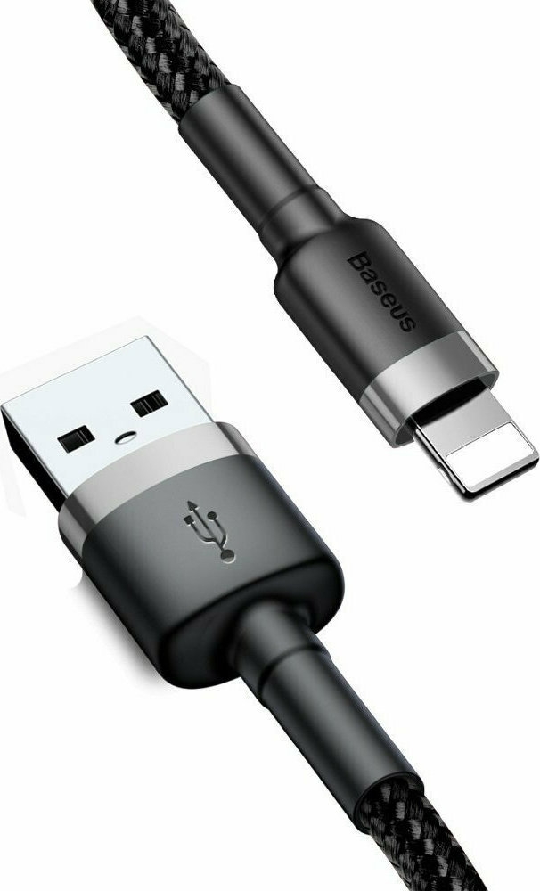 Baseus Καλώδιο Φόρτισης και Μεταφοράς Δεδομένων USB σε Lightning 200cm - Grey / Black