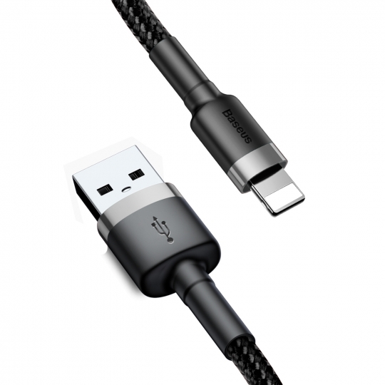 Baseus Καλώδιο Φόρτισης και Μεταφοράς Δεδομένων USB σε Lightning 50cm - Grey / Black