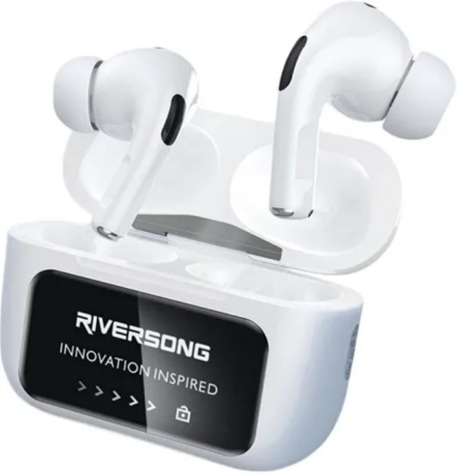 Bluetooth Ακουστικά Riversong True Wireless Earbuds Airfly T2 Ασύρματα με Θήκη Φόρτισης White