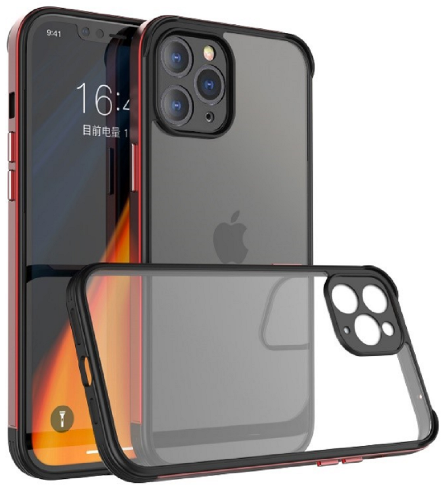 Bodycell Aluminium Bumper - Διάφανη Σκληρή Θήκη με Bumper Αλουμινίου - Apple iPhone 11 Pro Max - Red