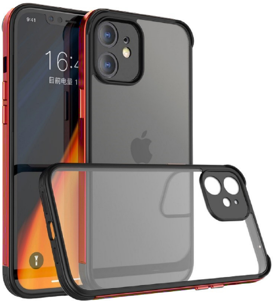 Bodycell Aluminium Bumper - Διάφανη Σκληρή Θήκη με Bumper Αλουμινίου - Apple iPhone 11 - Red