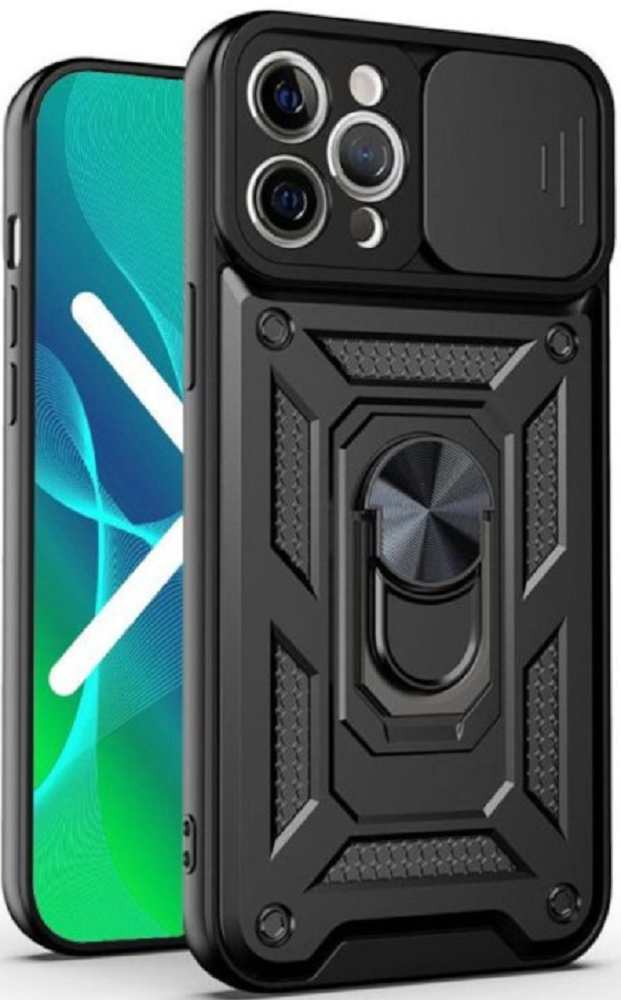 Bodycell Armor Slide - Ανθεκτική Θήκη Apple iPhone 11 Pro με Κάλυμμα για την Κάμερα & Μεταλλικό Ring Holder - Black