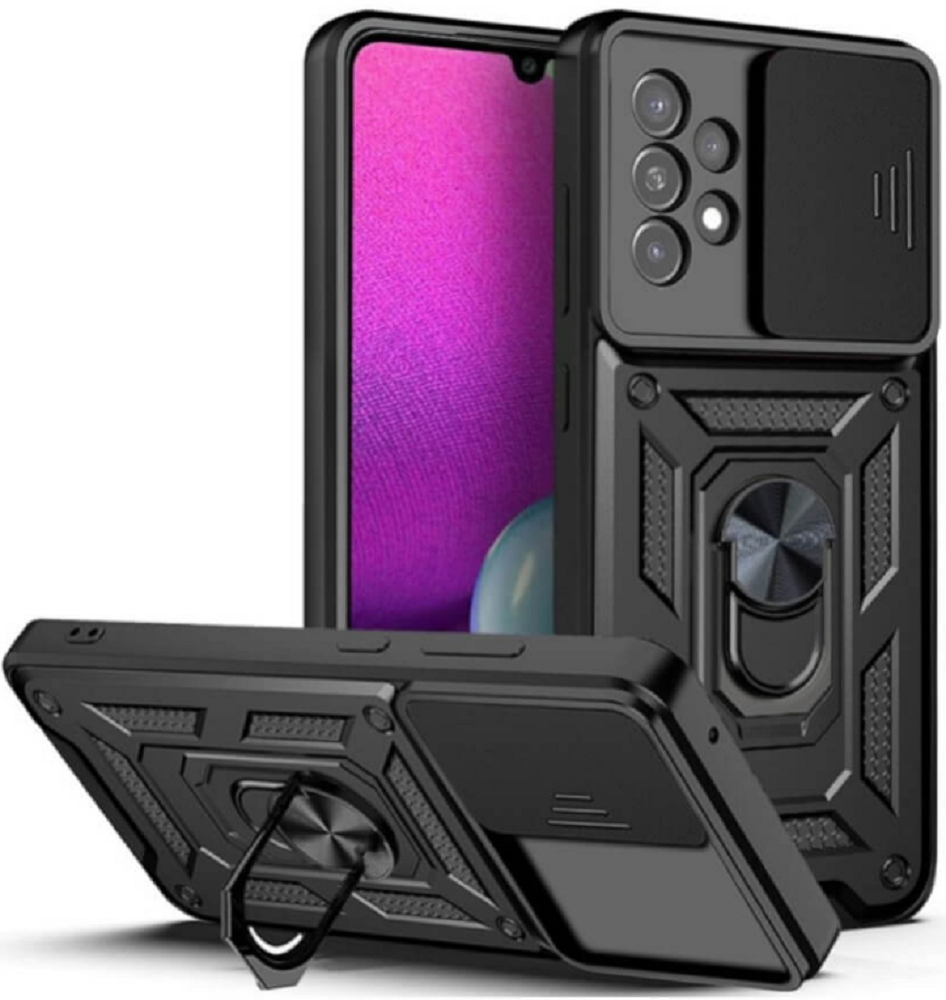 Bodycell Armor Slide - Ανθεκτική ΘήκηSamsung Galaxy A53 5G με Κάλυμμα για την Κάμερα & Μεταλλικό Ring Holder - Black