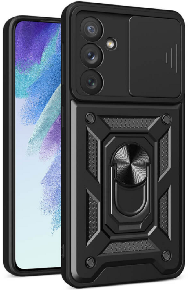Bodycell Armor Slide - Ανθεκτική Θήκη Samsung Galaxy A14 με Κάλυμμα για την Κάμερα & Μεταλλικό Ring Holder - Black