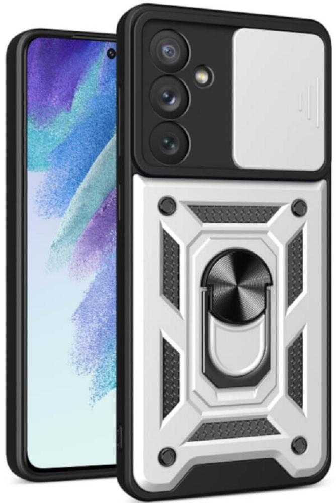 Bodycell Armor Slide - Ανθεκτική Θήκη Samsung Galaxy A54 με Κάλυμμα για την Κάμερα & Μεταλλικό Ring Holder - Silver