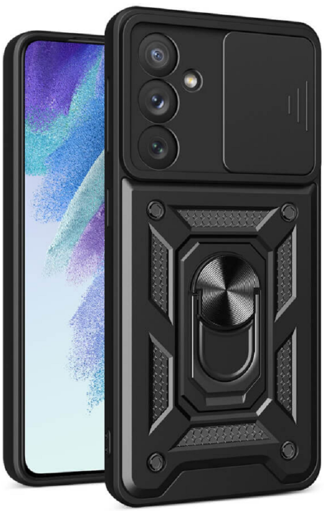 Bodycell Armor Slide - Ανθεκτική Θήκη Samsung Galaxy S23 FE με Κάλυμμα για την Κάμερα & Μεταλλικό Ring Holder - Black