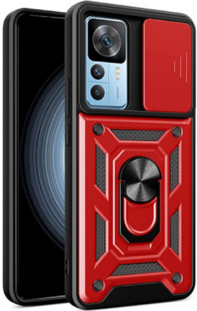 Bodycell Armor Slide - Ανθεκτική Θήκη Xiaomi 12T / 12T Pro με Κάλυμμα για την Κάμερα & Μεταλλικό Ring Holder - Red