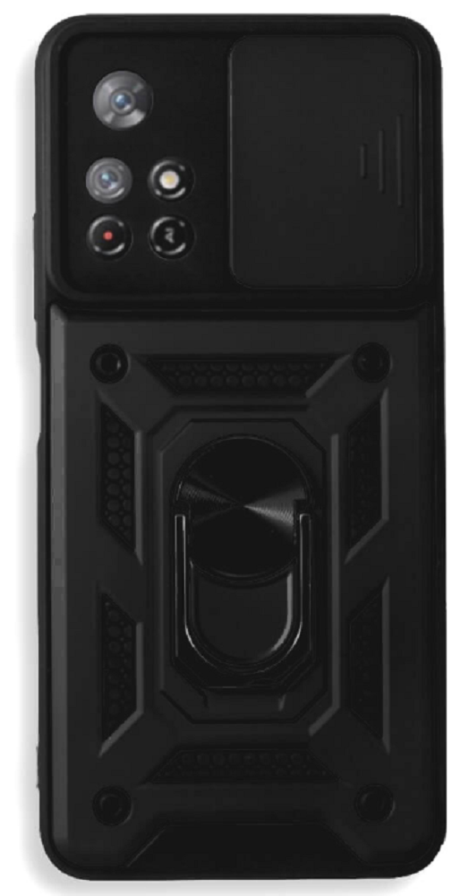 Bodycell Armor Slide - Ανθεκτική Θήκη Xiaomi Poco M4 Pro 5G / Redmi Note 11S 5G / Redmi Note 11T 5G με Κάλυμμα για την Κάμερα & Μεταλλικό Ring Holder - Black