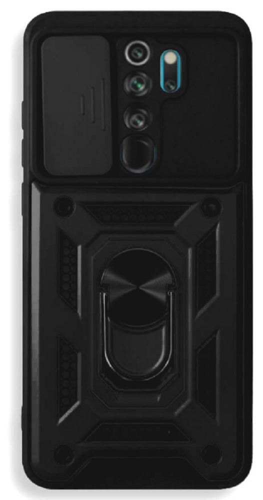 Bodycell Armor Slide - Ανθεκτική Θήκη Xiaomi Redmi Note 8 Pro με Κάλυμμα για την Κάμερα & Μεταλλικό Ring Holder - Black