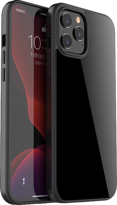 Bodycell Back Glass Aluminium Bumper - Θήκη με Πλάτη από Tempered Glass και Bumper Αλουμινίου - Apple iPhone 12 / 12 Pro - Black