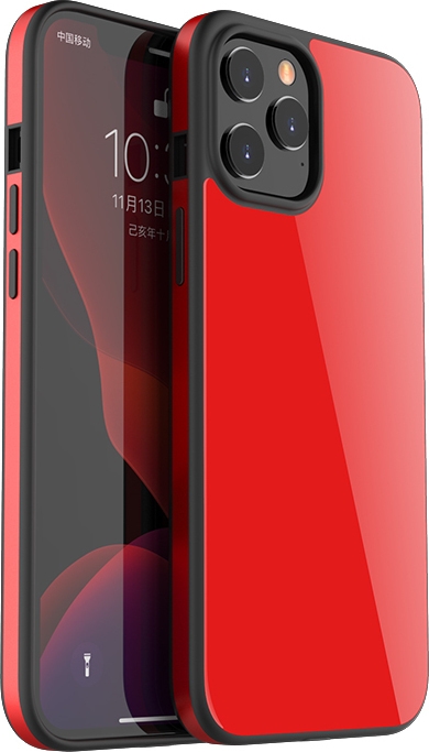 Bodycell Back Glass Aluminium Bumper - Θήκη με Πλάτη από Tempered Glass και Bumper Αλουμινίου - Apple iPhone 12 Pro Max - Red