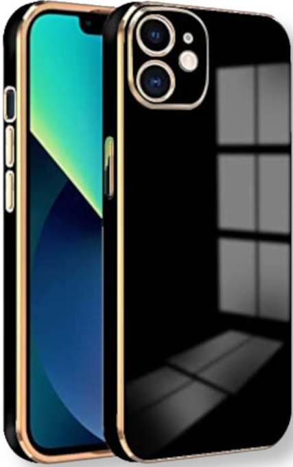Bodycell Gold Plated - Θήκη Σιλικόνης Apple iPhone 12 - Black (5206015069048)