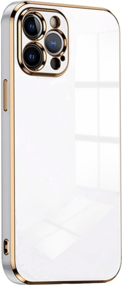 Bodycell Gold Plated - Θήκη Σιλικόνης Apple iPhone 12 Pro Max - White (5206015069123)