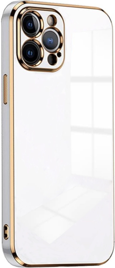 Bodycell Gold Plated - Θήκη Σιλικόνης Apple iPhone 12 Pro - White (5206015069093)