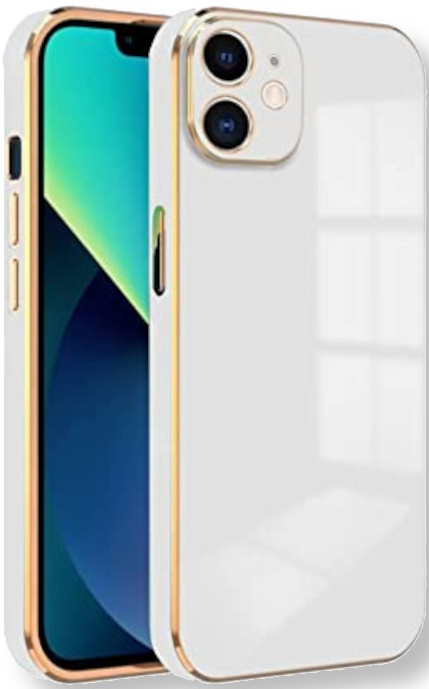 Bodycell Gold Plated - Θήκη Σιλικόνης Apple iPhone 12 - White (5206015069062)