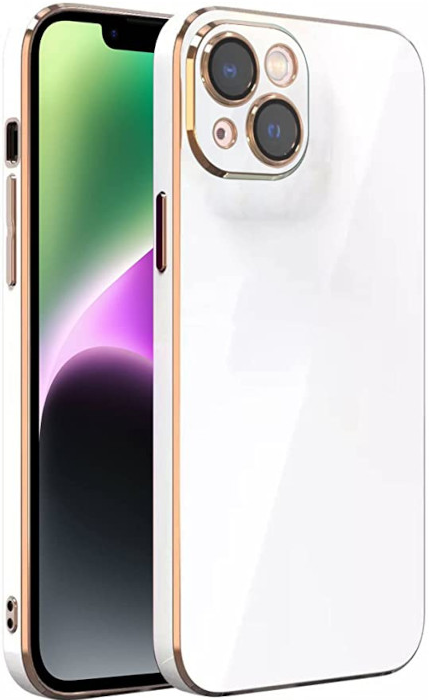 Bodycell Gold Plated - Θήκη Σιλικόνης Apple iPhone 13 - White