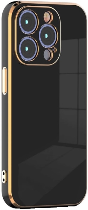 Bodycell Gold Plated - Θήκη Σιλικόνης Apple iPhone 15 Pro - Black (5206015073793)