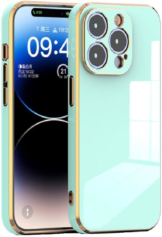 Bodycell Gold Plated - Θήκη Σιλικόνης Apple iPhone 15 Pro - Mint Green