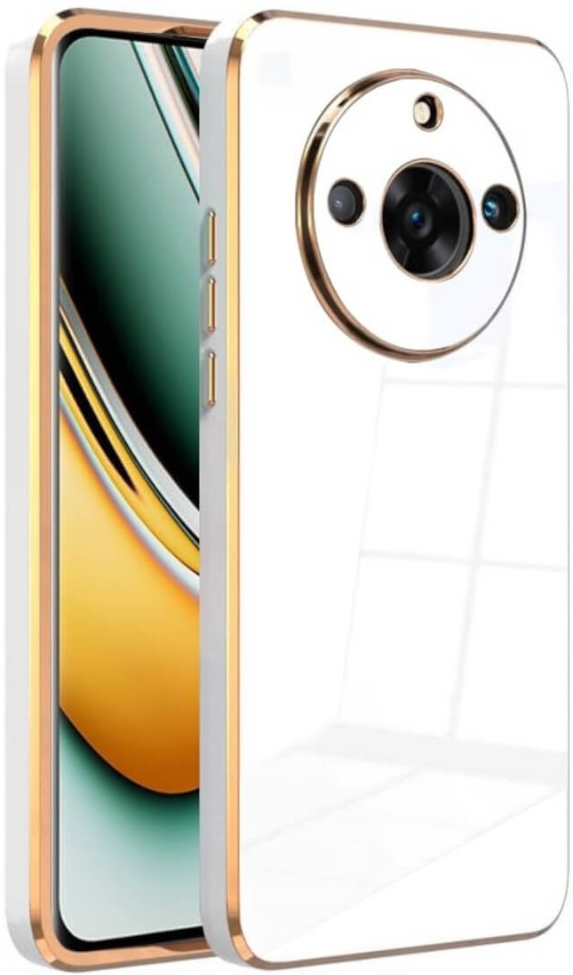 Bodycell Gold Plated - Θήκη Σιλικόνης Realme 11 Pro / 11 Pro Plus - White