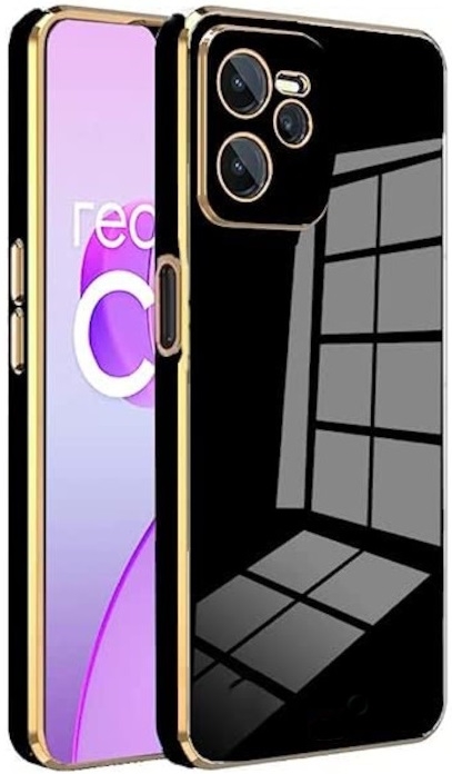 Bodycell Gold Plated - Θήκη Σιλικόνης Realme C35 - Black (5206015070785)