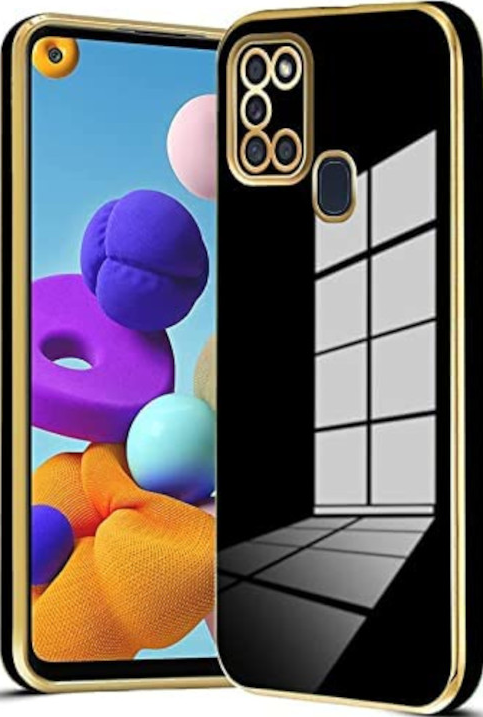 Bodycell Gold Plated - Θήκη Σιλικόνης Samsung Galaxy A21s - Black