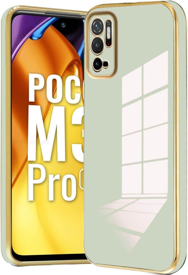 Bodycell Gold Plated - Θήκη Σιλικόνης Xiaomi Redmi Note 10 5G / Redmi Note 10T 5G / Poco M3 Pro 5G - Mint Green