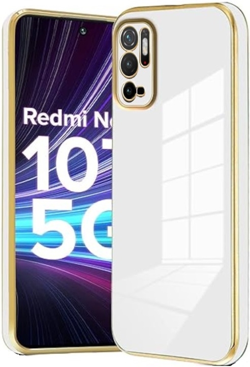 Bodycell Gold Plated - Θήκη Σιλικόνης Xiaomi Redmi Note 10 5G / Redmi Note 10T 5G / Poco M3 Pro 5G - White
