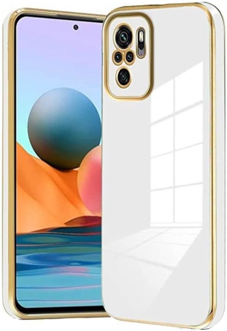Bodycell Gold Plated - Θήκη Σιλικόνης Xiaomi Redmi Note 10 / Note 10S - White