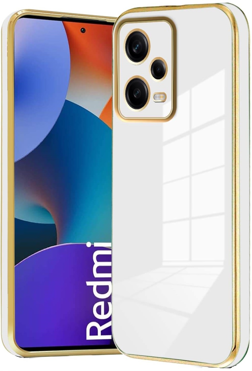 Bodycell Gold Plated - Θήκη Σιλικόνης Xiaomi Redmi Note 12 Pro 5G - White