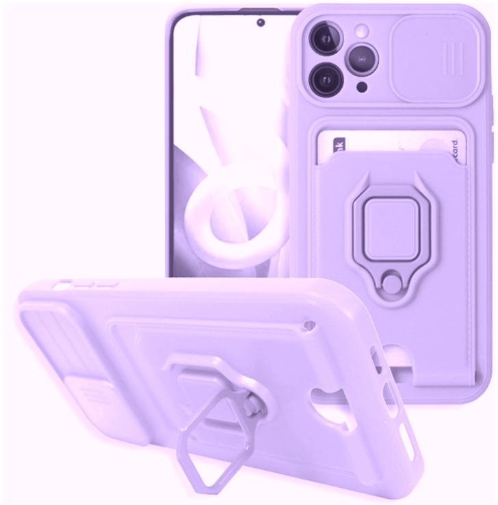 Bodycell Multifunction - Ανθεκτική Θήκη Apple iPhone 11 Pro με Λουράκι Λαιμού / Κάλυμμα Κάμερας / Ring Holder / Υποδοχή Κάρτας - Purple