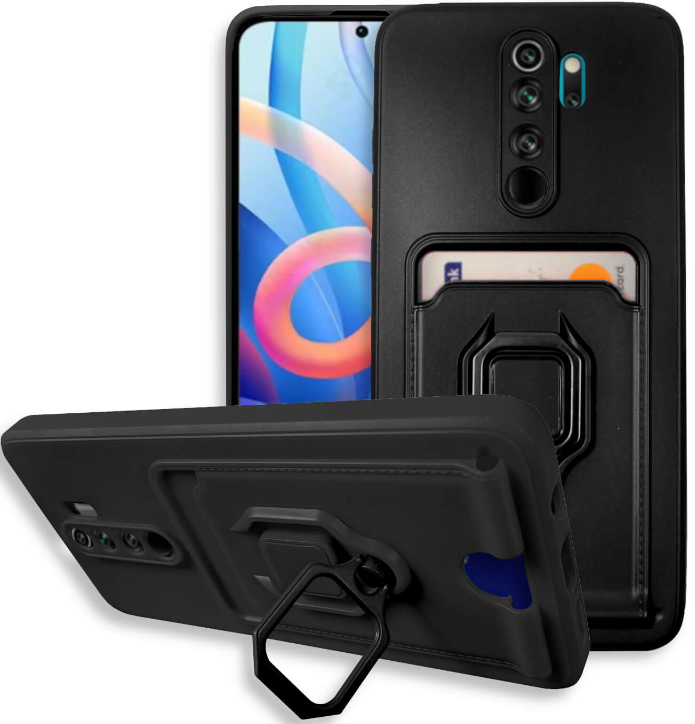 Bodycell Multifunction - Ανθεκτική Θήκη Xiaomi Redmi Note 8 Pro με Λουράκι Λαιμού / Ring Holder / Υποδοχή Κάρτας - Black