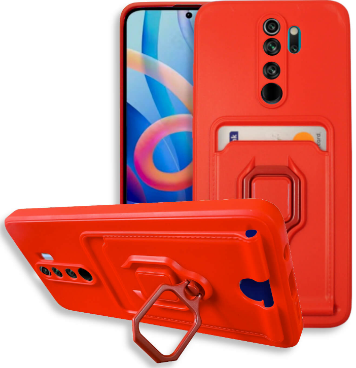 Bodycell Multifunction - Ανθεκτική Θήκη Xiaomi Redmi Note 8 Pro με Λουράκι Λαιμού / Ring Holder / Υποδοχή Κάρτας - Red