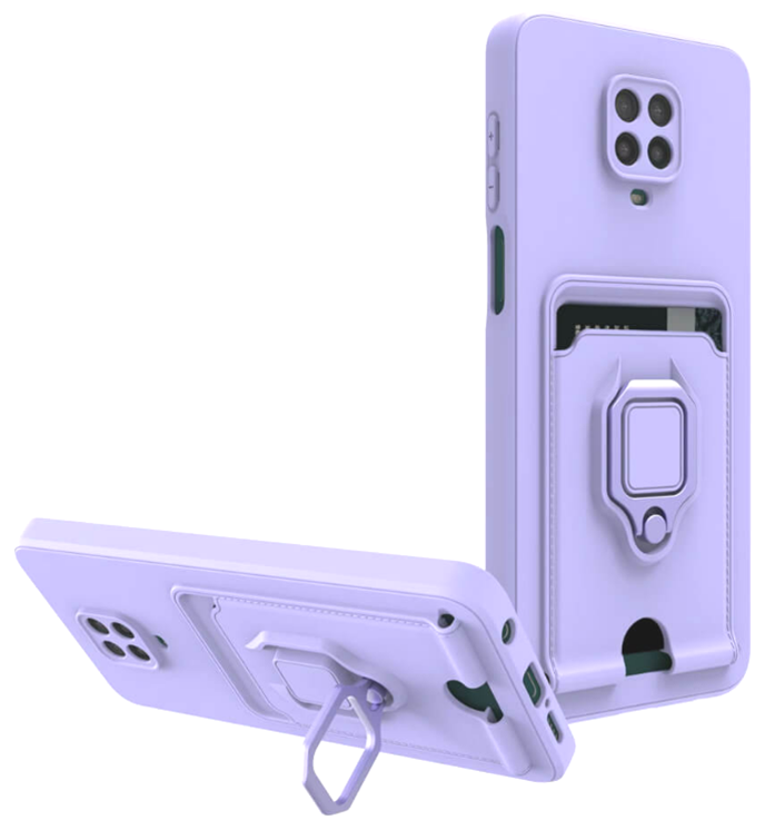 Bodycell Multifunction - Ανθεκτική Θήκη Xiaomi Redmi Note 9S / 9 Pro / 9 Pro Max με Λουράκι Λαιμού / Κάλυμμα Κάμερας / Ring Holder / Υποδοχή Κάρτας - Purple