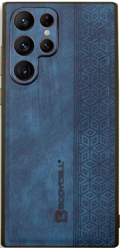 Bodycell Pattern Leather - Σκληρή Θήκη Samsung Galaxy S22 Ultra 5G - Blue