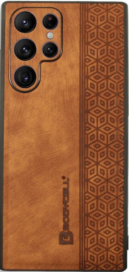 Bodycell Pattern Leather - Σκληρή Θήκη Samsung Galaxy S22 Ultra 5G - Brown (5206015068805)