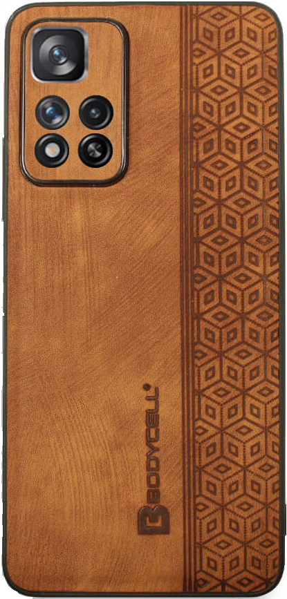 Bodycell Pattern Leather - Σκληρή Θήκη Xiaomi Redmi Note 11 Pro Plus 5G - Brown