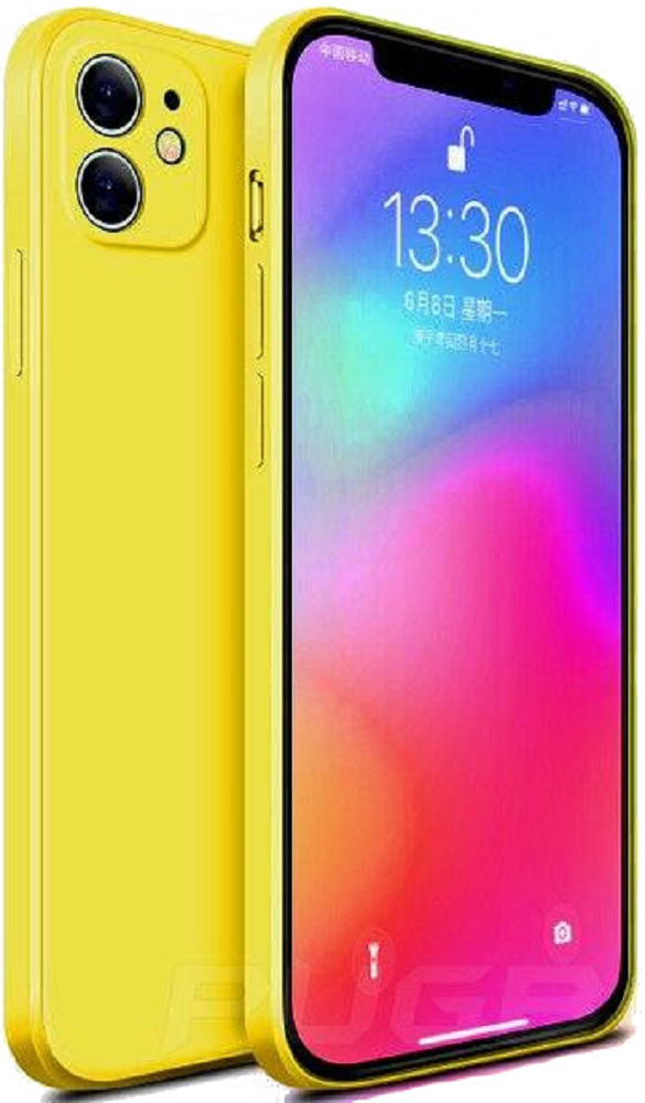 Bodycell Square Liquid Θήκη Σιλικόνης - Apple iPhone 11 - Yellow