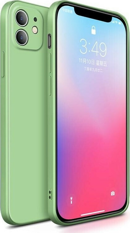 Bodycell Square Liquid Θήκη Σιλικόνης - Apple iPhone 12 - Light Green (5206015065026)